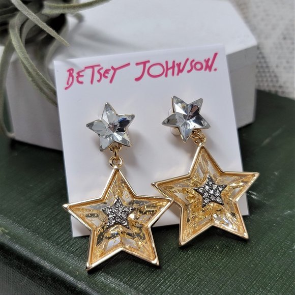 Betsey Johnson Celestial Star Drop Earrings - Picture 8 of 8